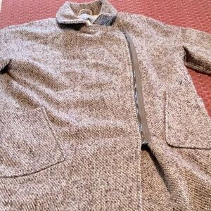 Zara Basic Outerwear coat M , Gray , white and Lavender tweed.